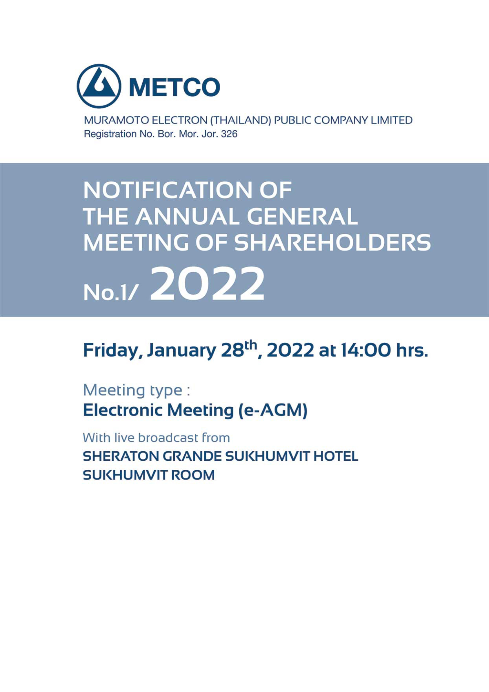 Notification Letter No.1